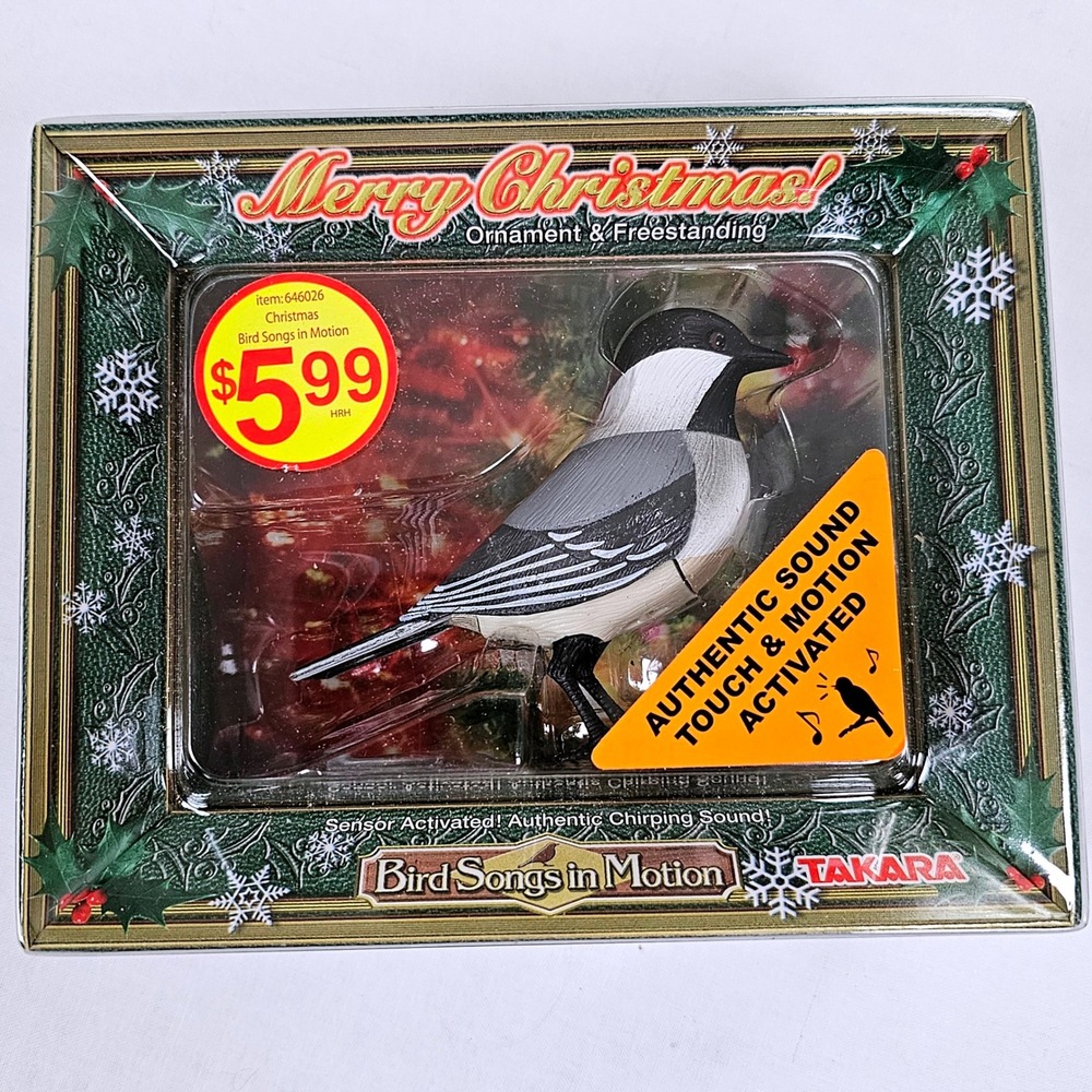 Takara Bird Songs in Motion Chickadee Christmas Ornament Motion Sound 10000 2005